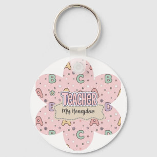 Chaveiro Padrão de Letras da Escola de Professora Rosa