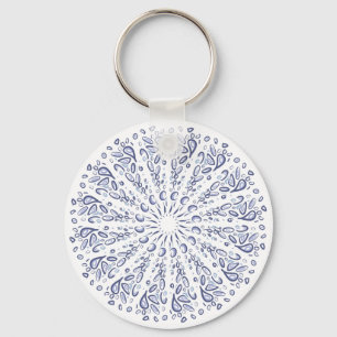 Chaveiro Padrão de mandala azul
