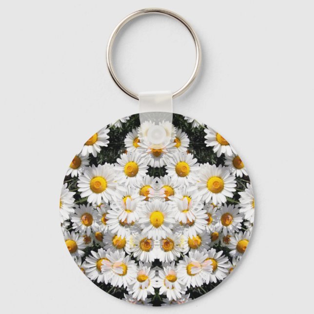 Chaveiro Padrão de Margaridas Caleidoscópio (Frente)