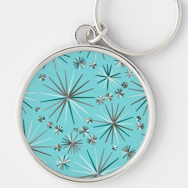 Chaveiro Padrão de Meio século Sputnik, Robin's Egg Blue (Frente)