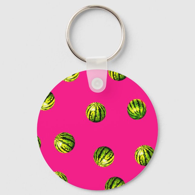 Chaveiro padrão de melancia rosa (Frente)