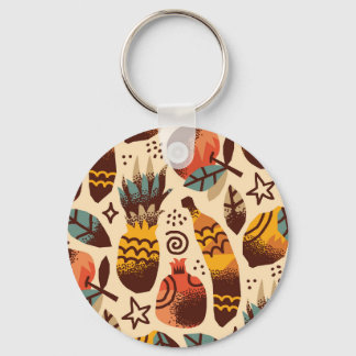 Chaveiro Padrão de mistura de Frutas tropical colorida