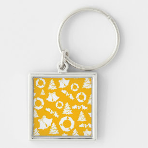 Chaveiro Padrão de Natal Amarelo