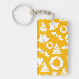 Chaveiro Padrão de Natal Amarelo