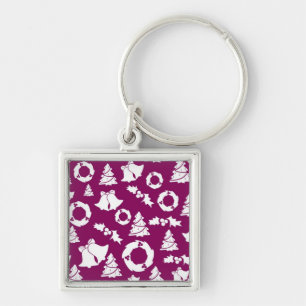 Chaveiro Padrão de Natal Roxo