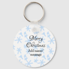 Chaveiro Padrão de neve azul escamas de Natal padrão de nev