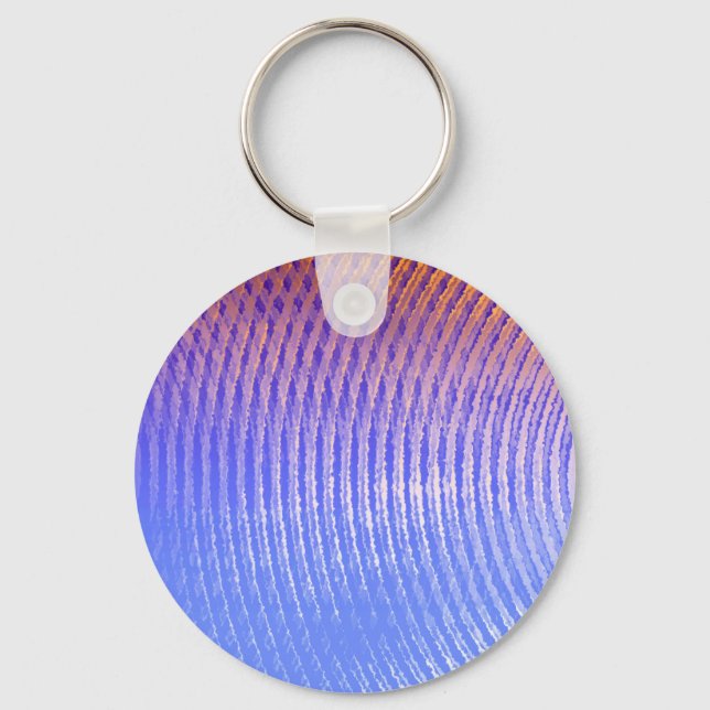 Chaveiro padrão de ondas sonoras azuis e laranjas (Frente)