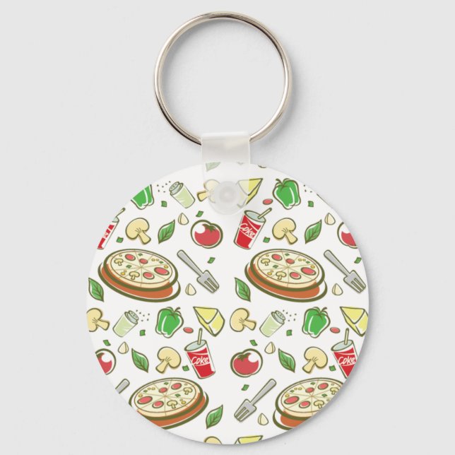 Chaveiro padrão de pizza engraçado vol1 (Frente)