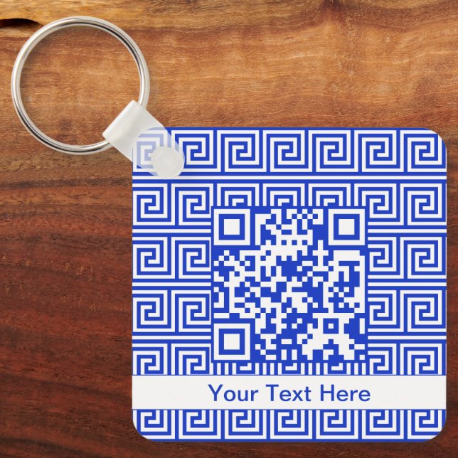 Chaveiro Padrão de Praças da Chave Meandro Grega Azul (Frente)
