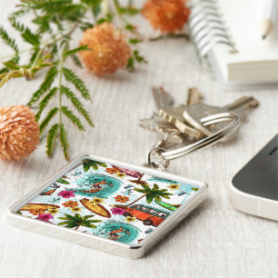 Chaveiro Padrão de praia de surf legal