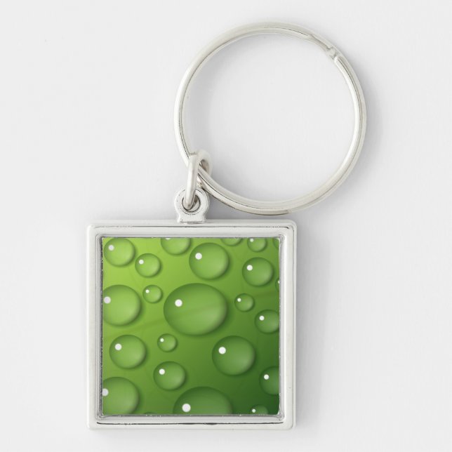 Chaveiro Padrão de Raindrop Verde (Frente)