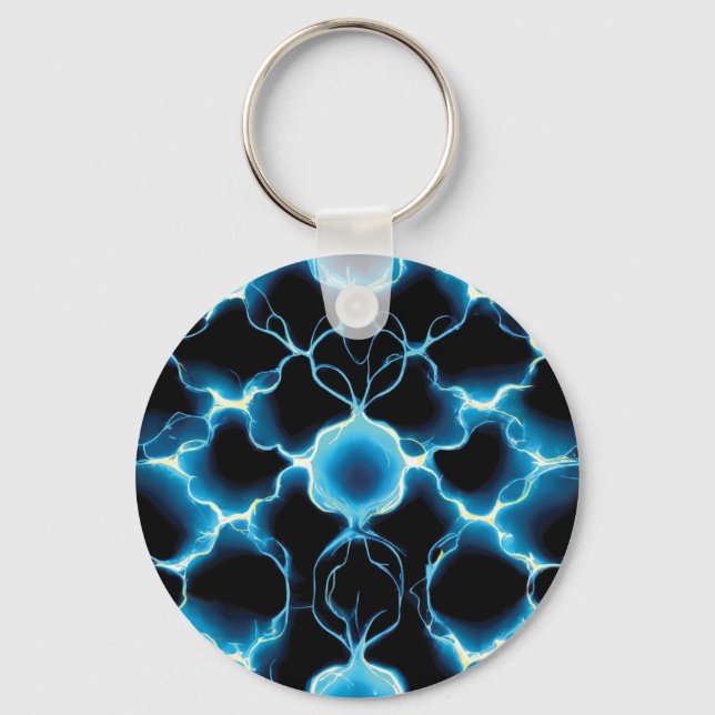 Chaveiro Padrão de repetição do Synapse Elétrico Azul (Frente)
