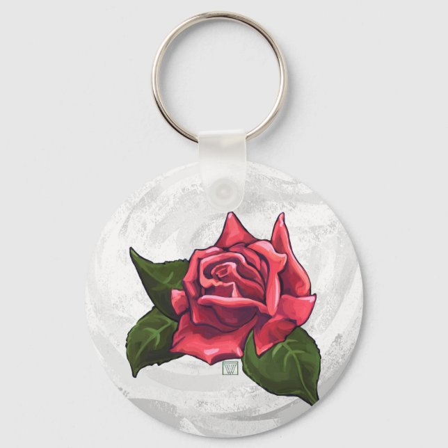 Chaveiro Padrão de rosa (Frente)