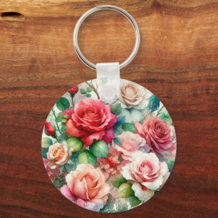 Chaveiro Padrão de Rosa Caprichosa