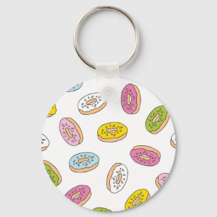 Chaveiro Padrão de rosquinha de porta, design sem costura.