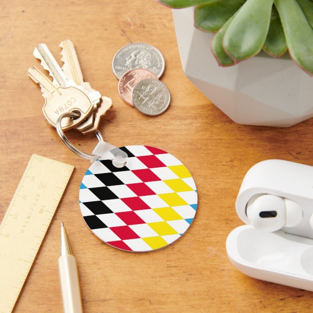 Chaveiro Padrão de Sinalizador de Diamante Baviera Azul Ama (Mesa)