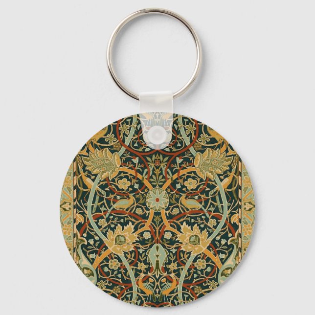 Chaveiro Padrão de Tapeçaria da Floresta de William Morris: (Frente)