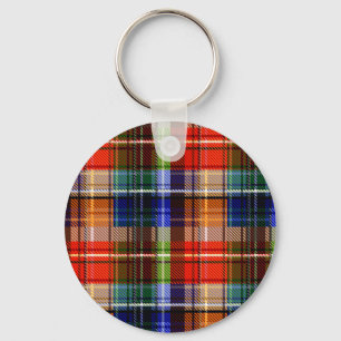 Chaveiro Padrão de Tartan de Xadrez Flanel Multicolor