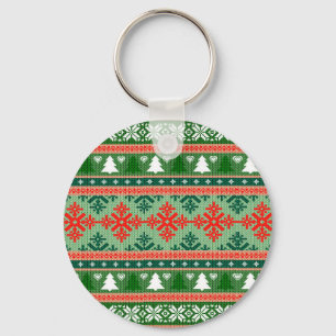 Chaveiro Padrão de tricô de Natal