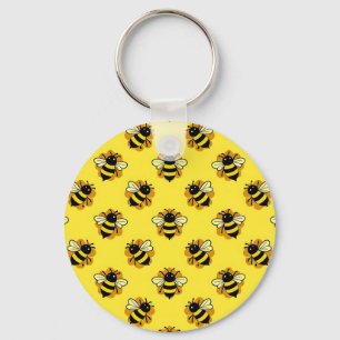 Chaveiro Padrão de Verão de Abelha Bumblebee Fofa