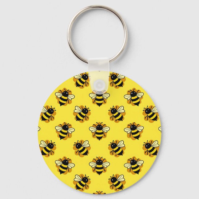 Chaveiro Padrão de Verão de Abelha Bumblebee Fofa (Frente)
