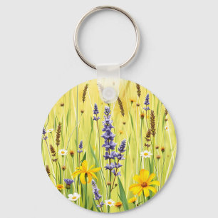 Chaveiro Padrão de Verão de Prado de Flores Silvestres