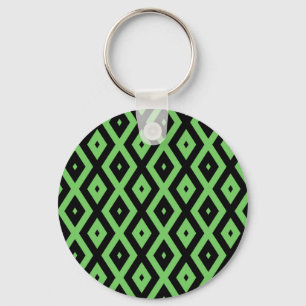 Chaveiro Padrão de verde limão e diamante preto