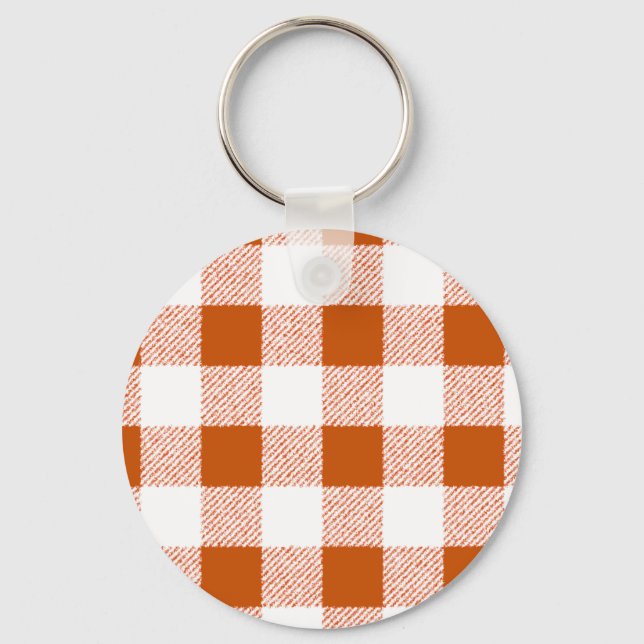 Chaveiro Padrão de Verificação de Gingham Brown (Frente)