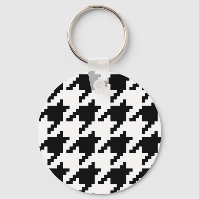 Chaveiro Padrão de verificação de houndstooth de pixel de 8 (Frente)
