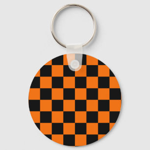 Chaveiro Padrão de Verificação Preto Laranja