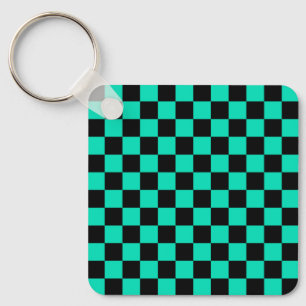 Chaveiro Padrão de Verificação Preto Verde