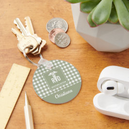 Chaveiro Padrão de Xadrez Dietitiana Personalizada de RD Re