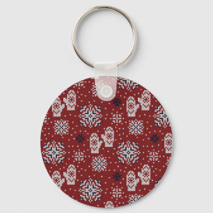 Chaveiro Padrão Decorativo do Natal de Inverno