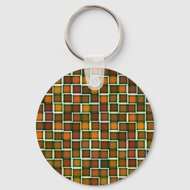Chaveiro Padrão dos quadrados do mosaico do tom da abstrato (Frente)