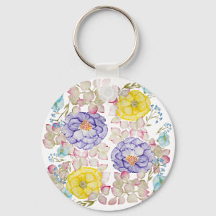 Chaveiro Padrão elegante de aquarela floral