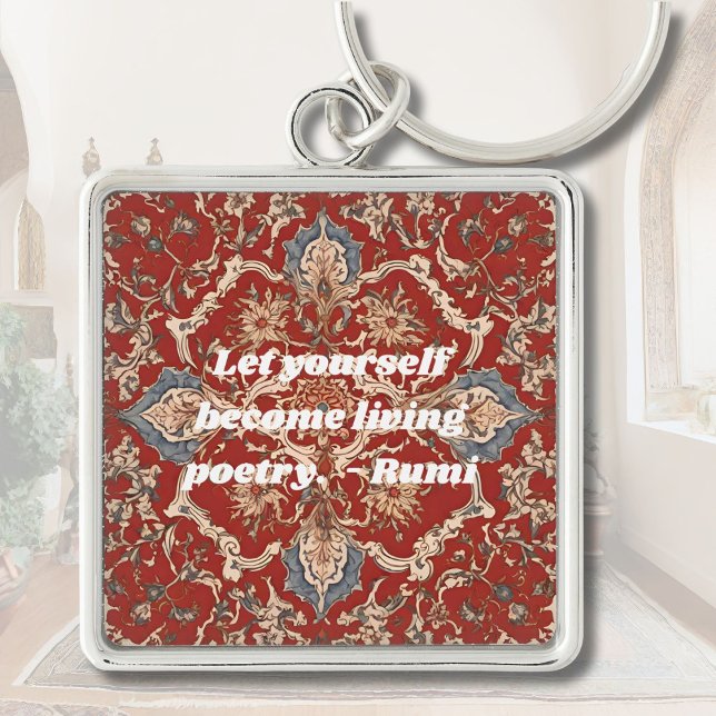 Chaveiro Padrão Elegante de Azulejo Personalizado Ofertas I (Custom Elegant Tile Pattern Iranian Gifts for Her)