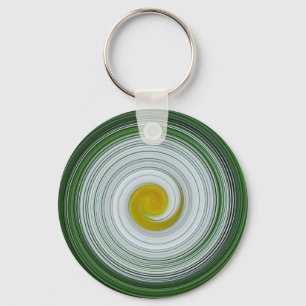 Chaveiro Padrão espiral branco, amarelo, verde