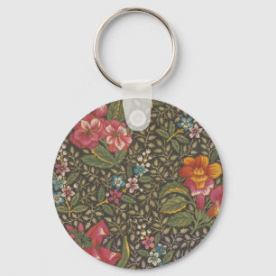 Chaveiro Padrão Floral Antigo Toile de Jouy Francês