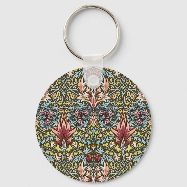Chaveiro Padrão Floral Cabeça de Cobra de William Morris (Frente)