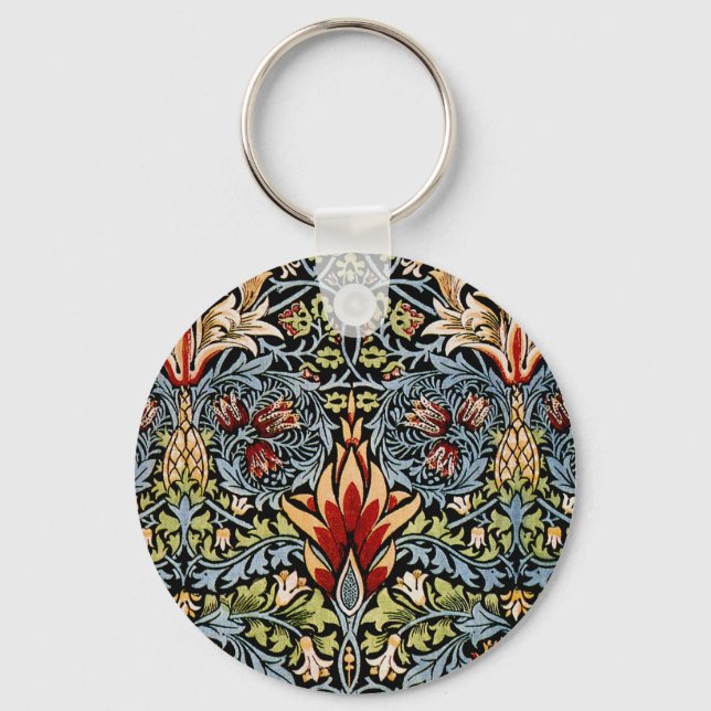 Chaveiro Padrão Floral Cabeça de Cobra de William Morris (Frente)