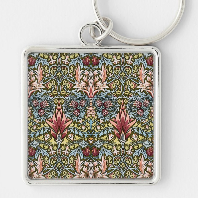 Chaveiro Padrão Floral Cabeça de Cobra de William Morris (Frente)