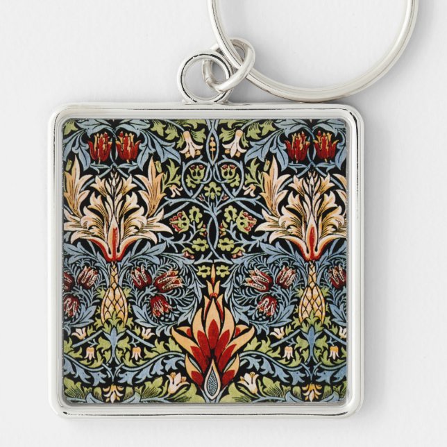 Chaveiro Padrão Floral Cabeça de Cobra de William Morris (Frente)