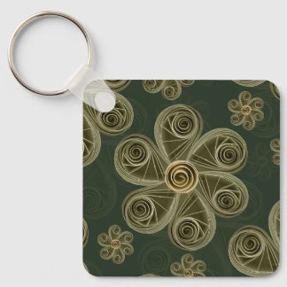 Chaveiro Padrão Floral de Bosque Quilled