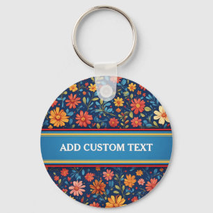 Chaveiro Padrão Floral Elegante