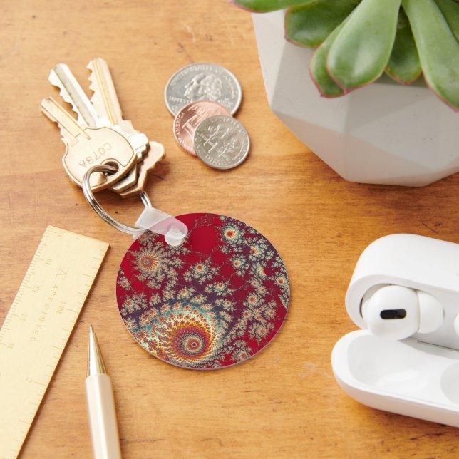 Chaveiro Padrão Floral Espiral (Mesa)