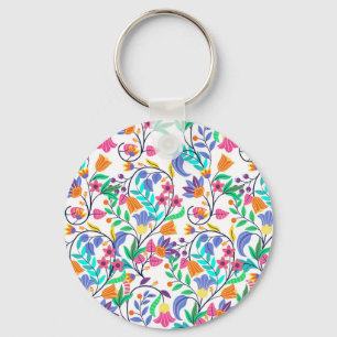 Chaveiro Padrão Floral Exótico Colorido-23147
