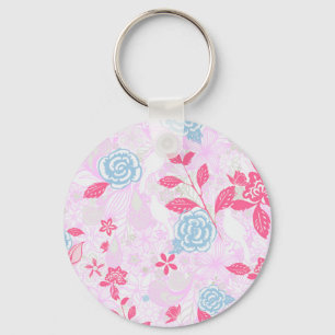 Chaveiro Padrão floral pastel colorido fofo
