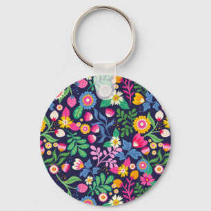 Chaveiro Padrão Floral Pintado Exótico-48330