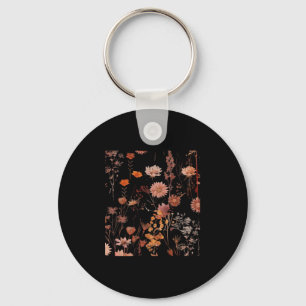 Chaveiro Padrão Floral - Whimsigoth Dark Cottagecore Escuro