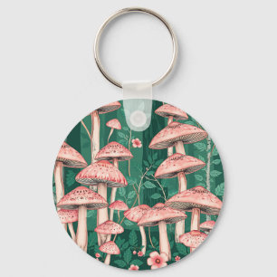 Chaveiro Padrão Florestal de Cogumelo Rosa Woodland Naturec